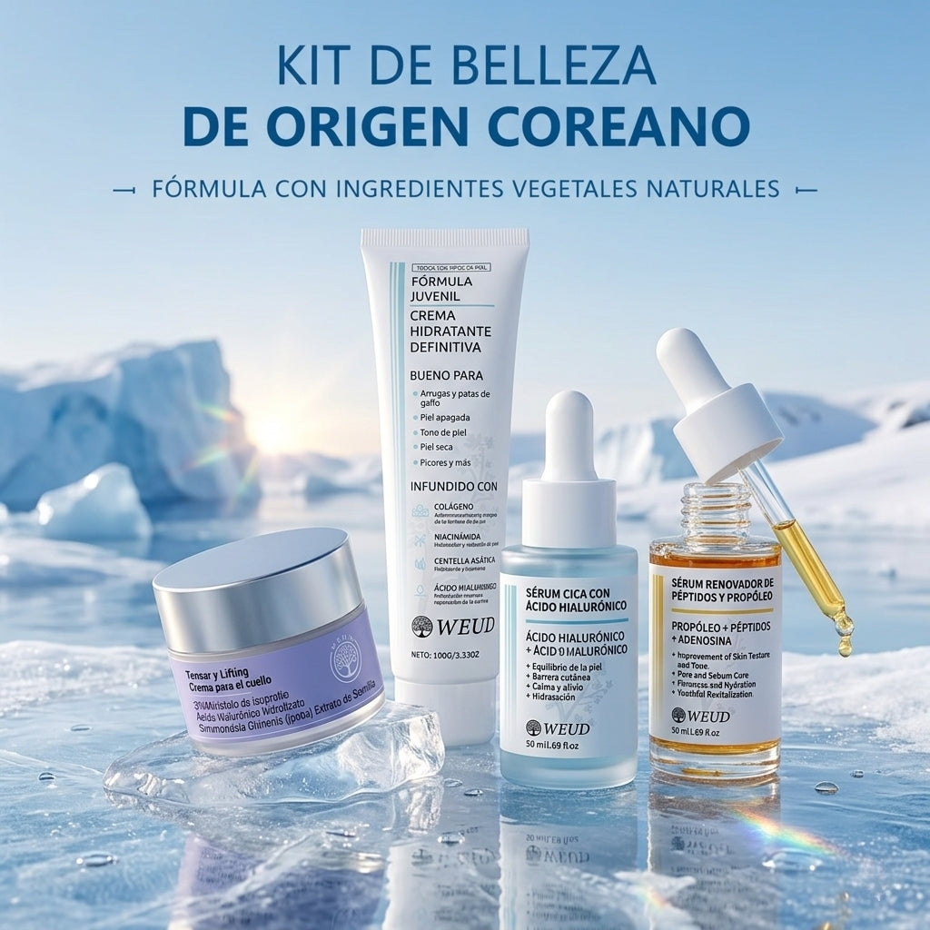 WEUD Glow Kit – Rutina Coreana 4 Pasos para Piel Radiante